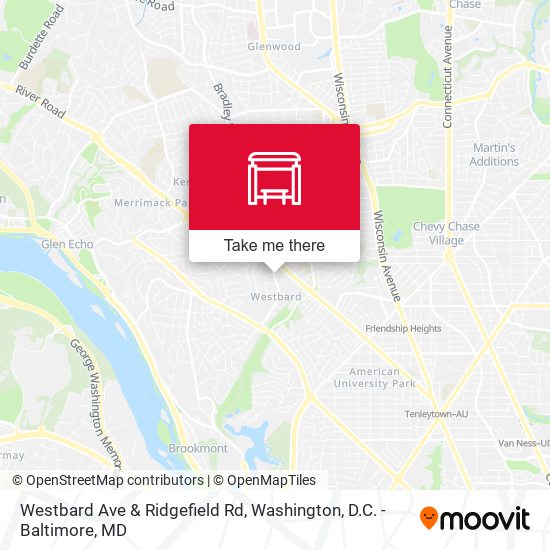 Westbard Ave & Ridgefield Rd map
