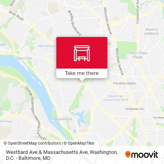 Westbard Ave & Massachusetts Ave map