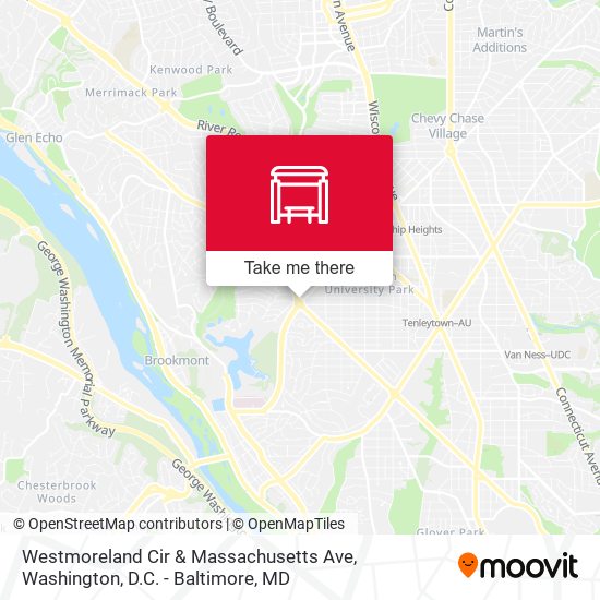 Westmoreland Cir & Massachusetts Ave map