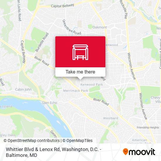 Whittier Blvd & Lenox Rd map
