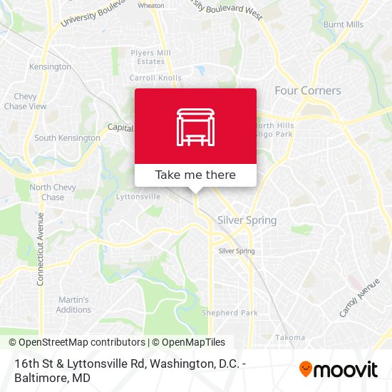 16th St & Lyttonsville Rd map