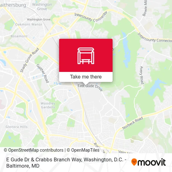 E Gude Dr & Crabbs Branch Way map