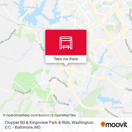 Clopper Rd & Kingsview Park & Ride map