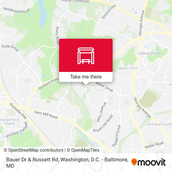 Bauer Dr & Russett Rd map