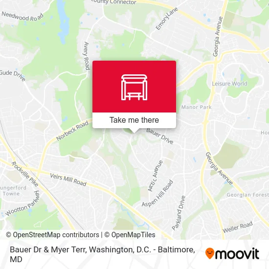 Bauer Dr & Myer Terr map