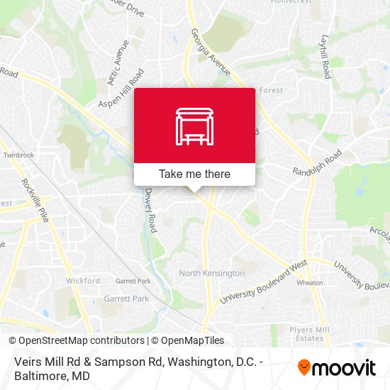 Veirs Mill Rd & Sampson Rd map