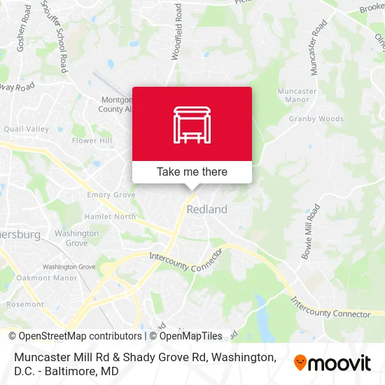 Muncaster Mill Rd & Shady Grove Rd map