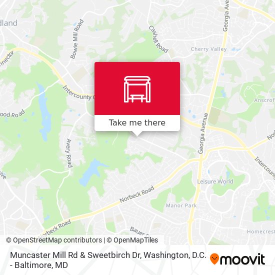 Mapa de Muncaster Mill Rd & Sweetbirch Dr