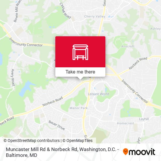 Muncaster Mill Rd & Norbeck Rd map