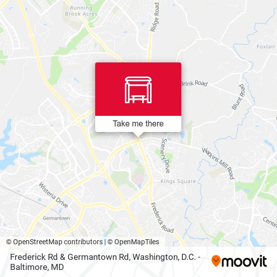 Frederick Rd & Germantown Rd map
