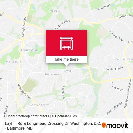 Layhill Rd & Longmead Crossing Dr map