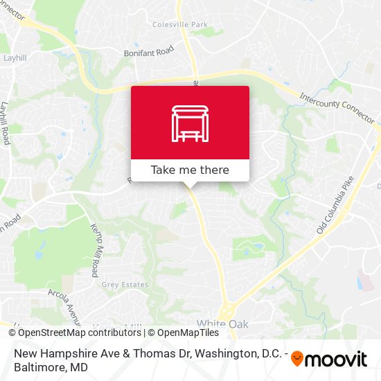 Mapa de New Hampshire Ave & Thomas Dr