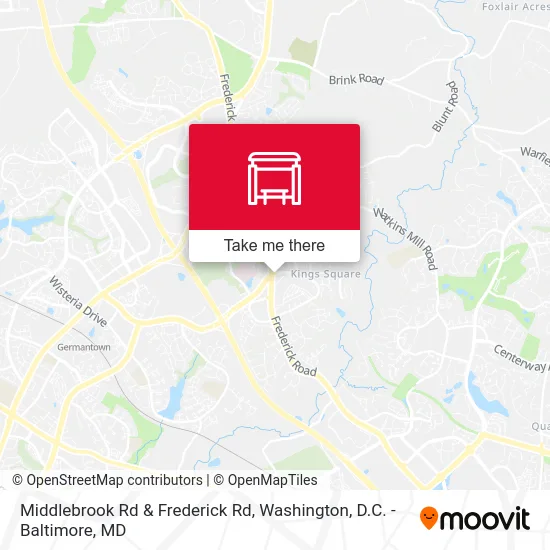 Middlebrook Rd & Frederick Rd map