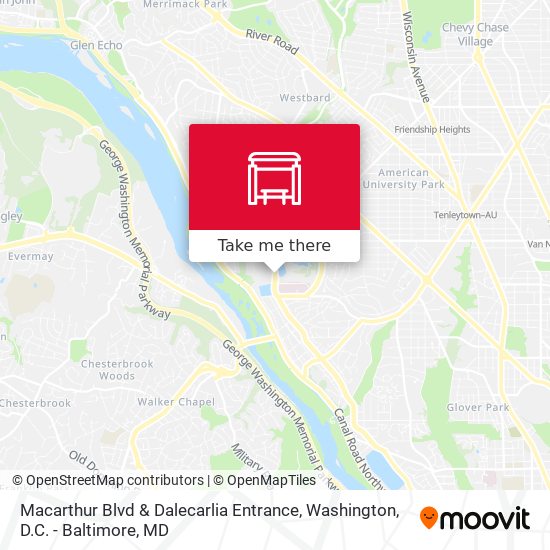 Macarthur Blvd & Dalecarlia Entrance map