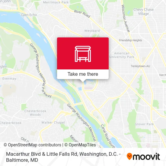 Macarthur Blvd & Little Falls Rd map