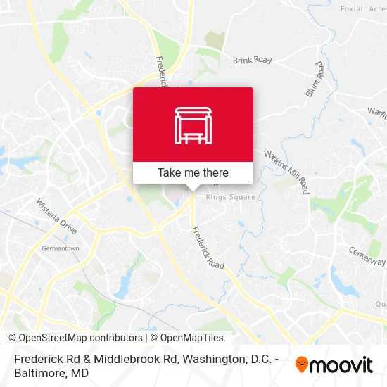 Frederick Rd & Middlebrook Rd map