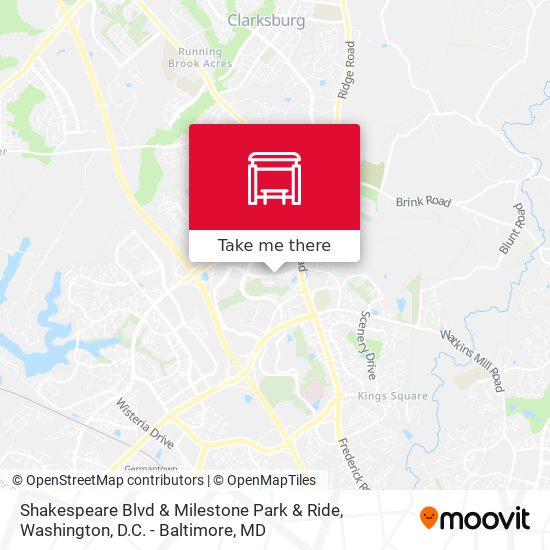 Shakespeare Blvd & Milestone Park & Ride map