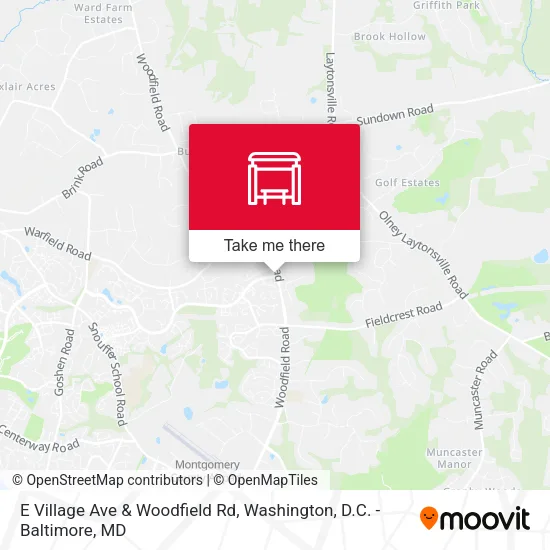 E Village Ave & Woodfield Rd map