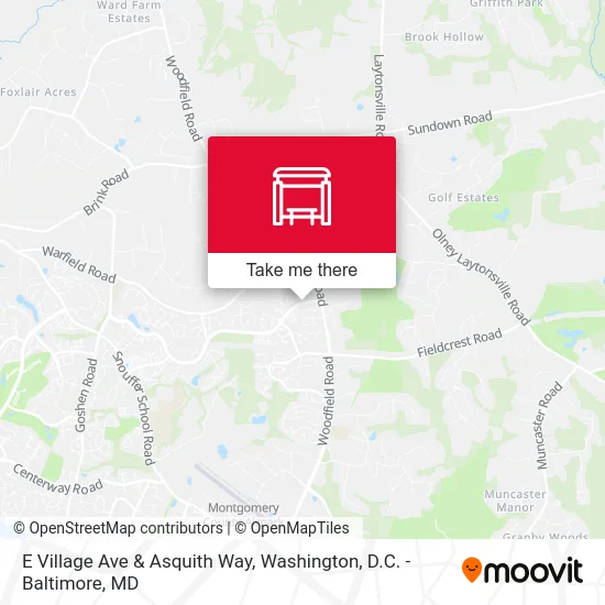 E Village Ave & Asquith Way map