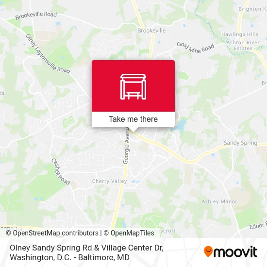 Olney Sandy Spring Rd & Village Center Dr map