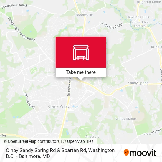 Olney Sandy Spring Rd & Spartan Rd map