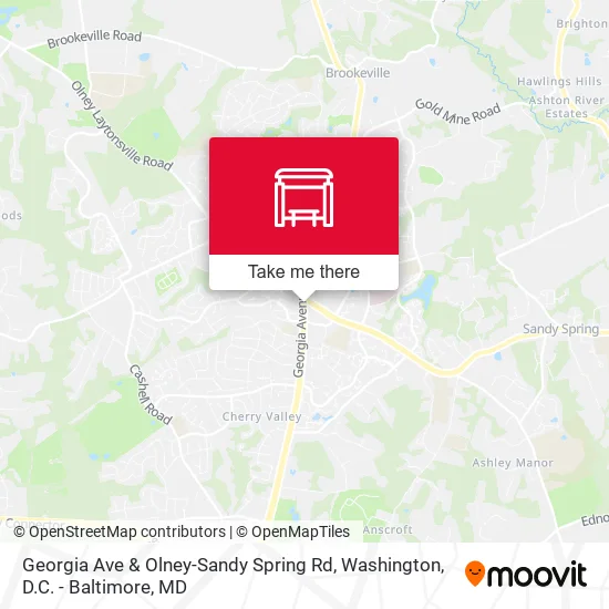 Georgia Ave & Olney-Sandy Spring Rd map