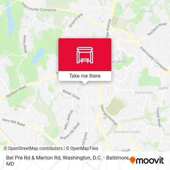 Bel Pre Rd & Merton Rd map