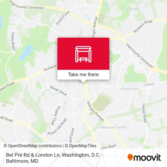 Bel Pre Rd & London Ln map