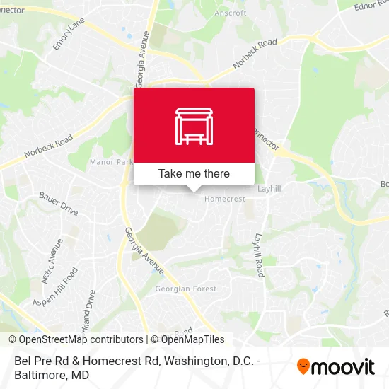Bel Pre Rd & Homecrest Rd map