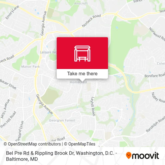 Bel Pre Rd & Rippling Brook Dr map