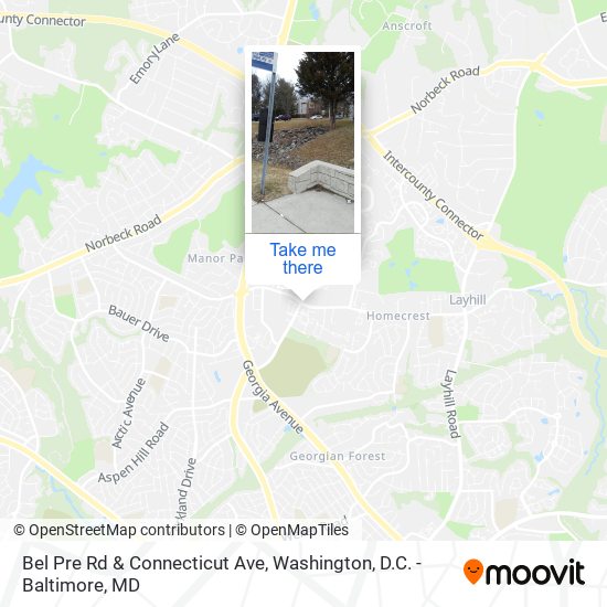 Bel Pre Rd & Connecticut Ave map