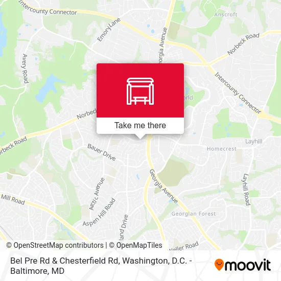 Bel Pre Rd & Chesterfield Rd map