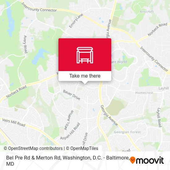 Bel Pre Rd & Merton Rd map