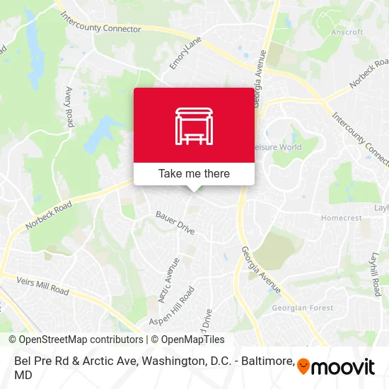 Bel Pre Rd & Arctic Ave map