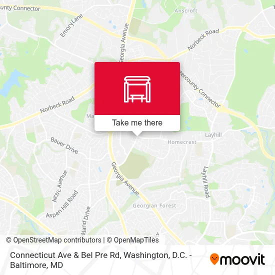 Connecticut Ave & Bel Pre Rd map