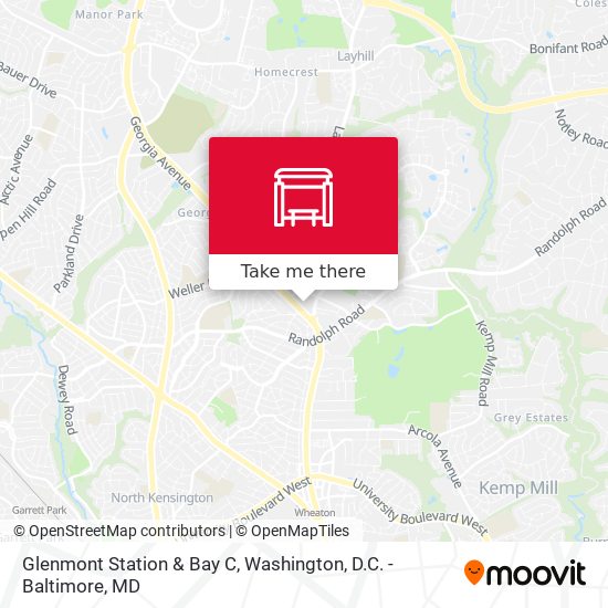 Glenmont Station & Bay C map