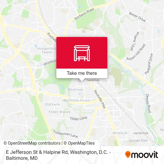 E Jefferson St & Halpine Rd map