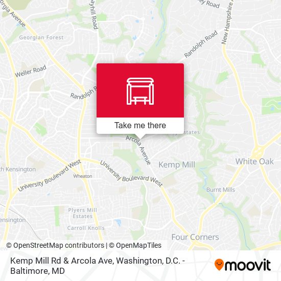 Kemp Mill Rd & Arcola Ave map