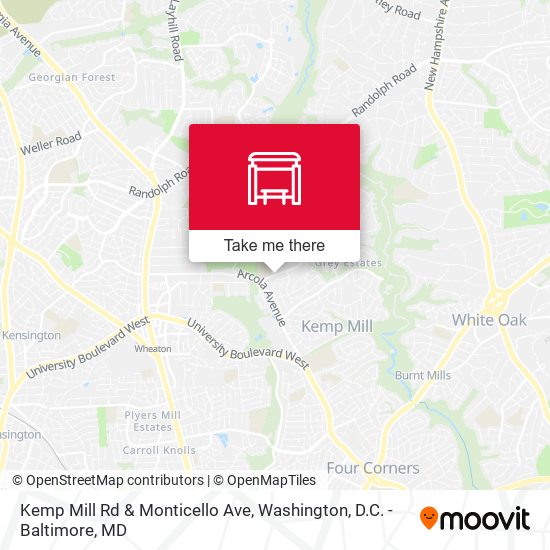 Kemp Mill Rd & Monticello Ave map