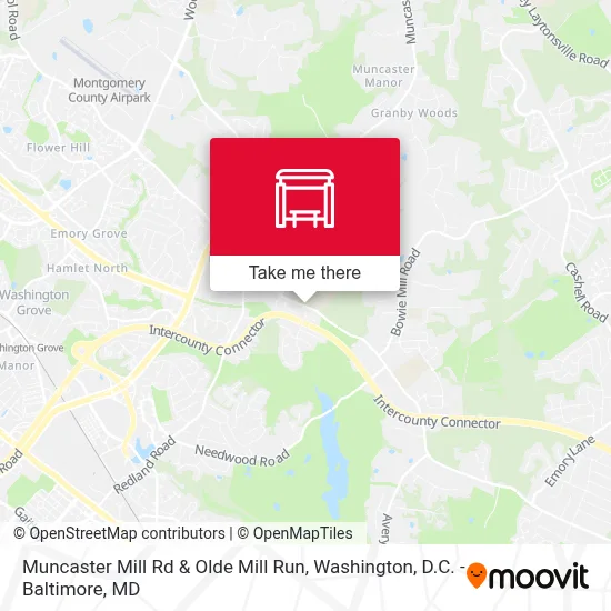 Muncaster Mill Rd & Olde Mill Run map