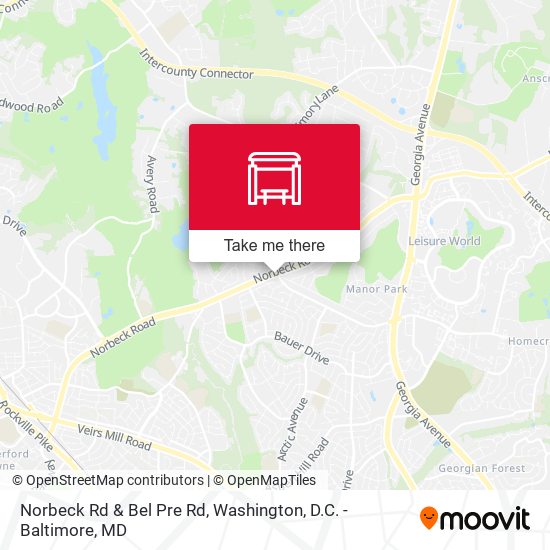 Norbeck Rd & Bel Pre Rd map