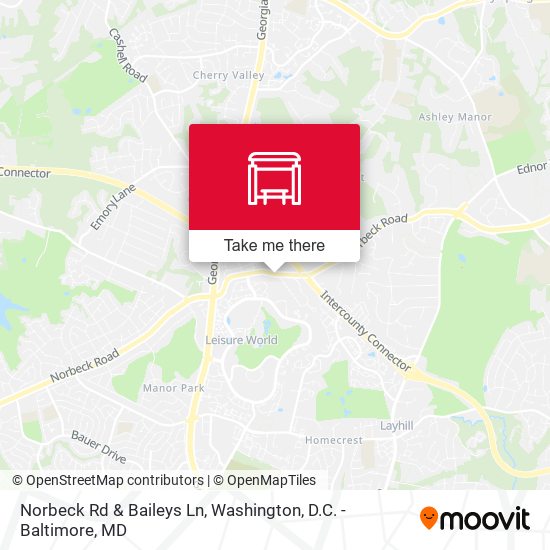Mapa de Norbeck Rd & Baileys Ln