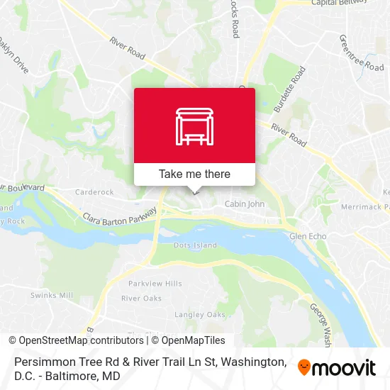 Persimmon Tree Rd & River Trail Ln St map