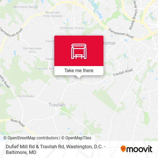 Dufief Mill Rd & Travilah Rd map