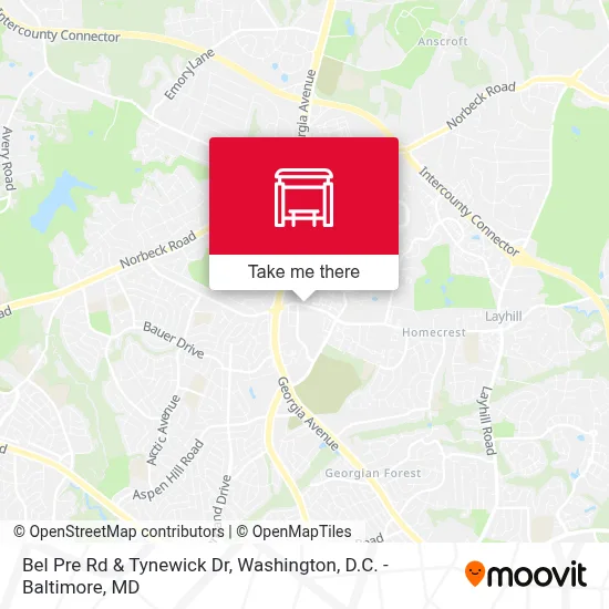 Bel Pre Rd & Tynewick Dr map