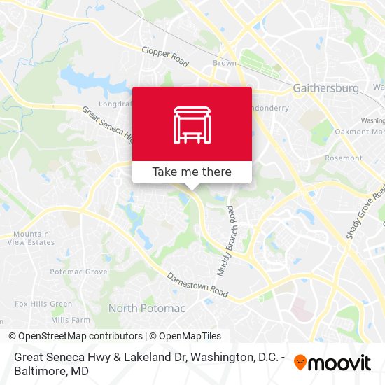 Great Seneca Hwy & Lakeland Dr map