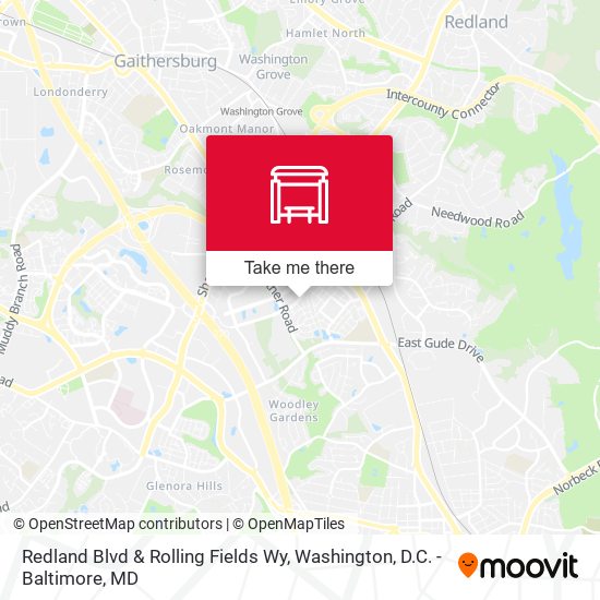 Redland Blvd & Rolling Fields Wy map