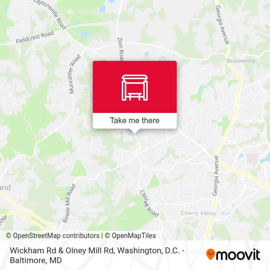 Wickham Rd & Olney Mill Rd map