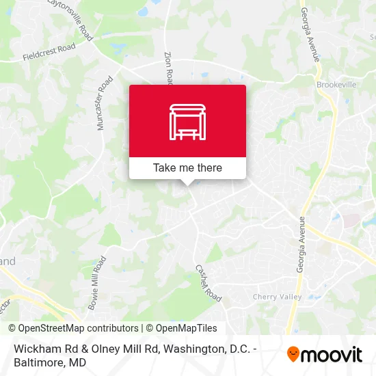 Wickham Rd & Olney Mill Rd map
