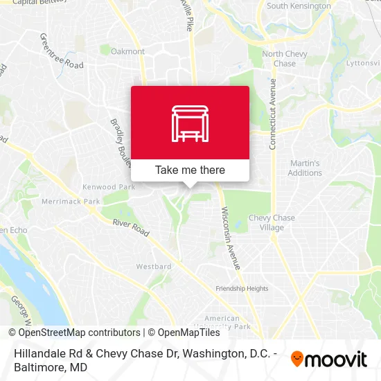 Hillandale Rd & Chevy Chase Dr map